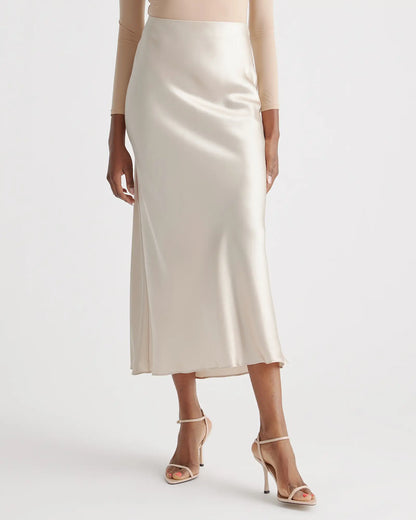 100% Washable Silk Maxi Skirt - US 0860