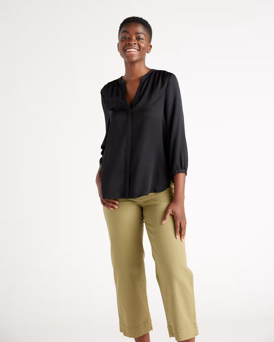 Washable Stretch Silk Pleat Back Blouse - US 5514