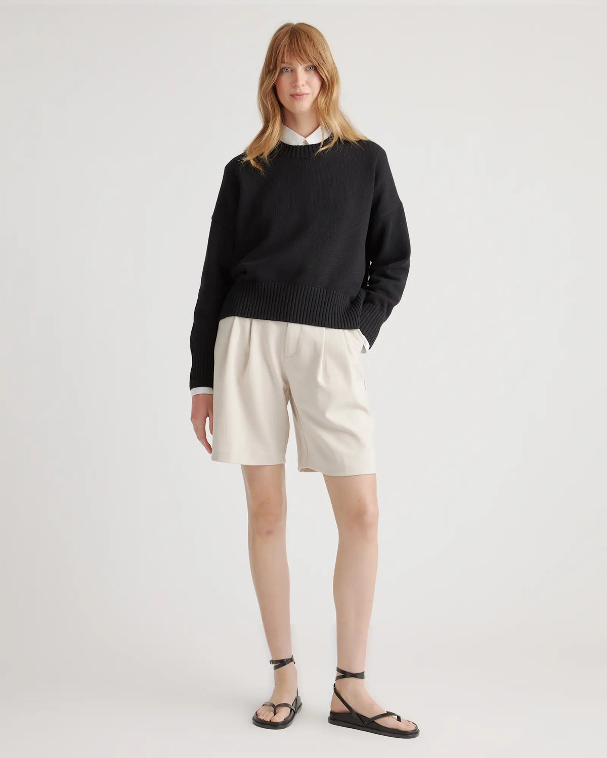 100% Organic Cotton Boyfriend Crew Sweater - US 6707