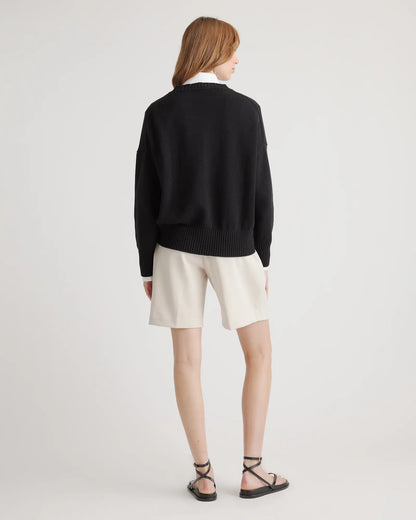 100% Organic Cotton Boyfriend Crew Sweater - US 6707