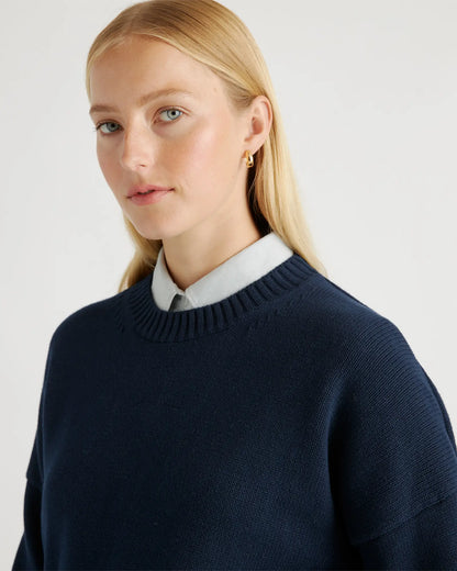 100% Organic Cotton Boyfriend Crew Sweater - US 5277