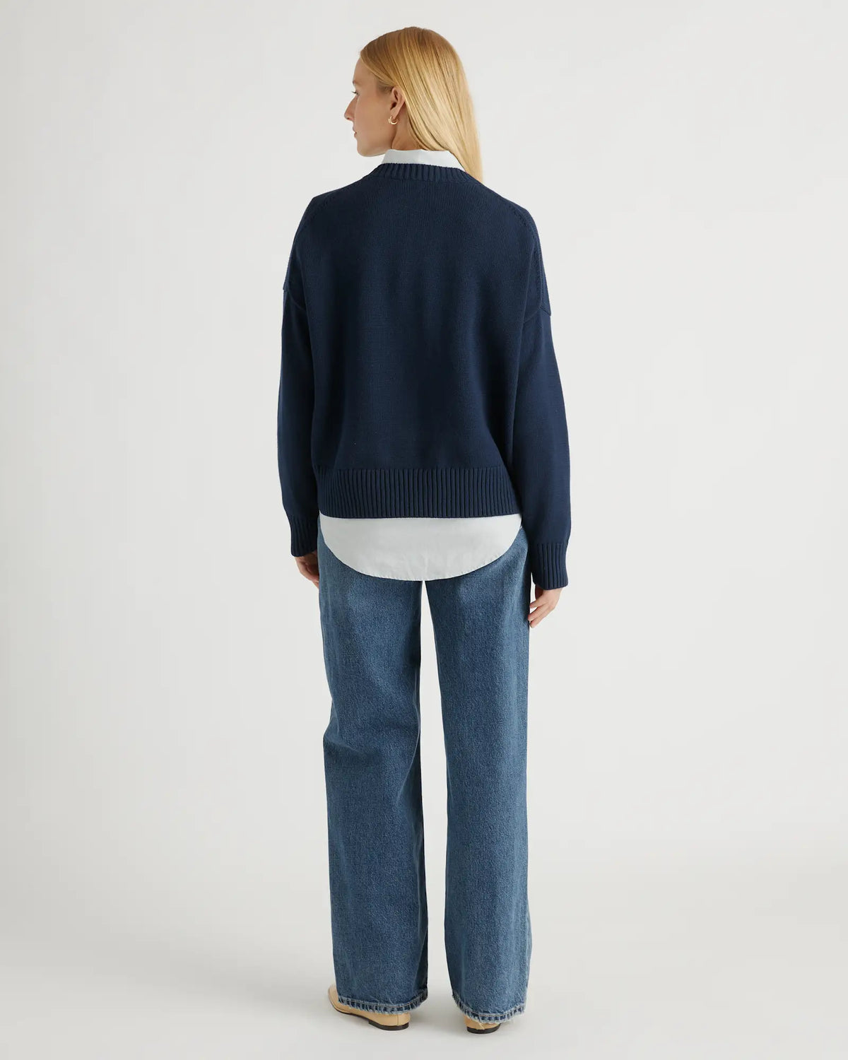 100% Organic Cotton Boyfriend Crew Sweater - US 5277