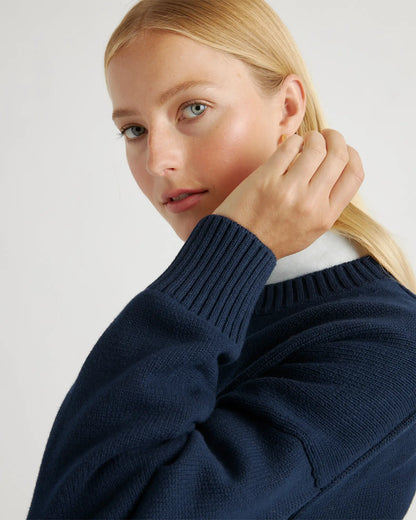 100% Organic Cotton Boyfriend Crew Sweater - US 5277