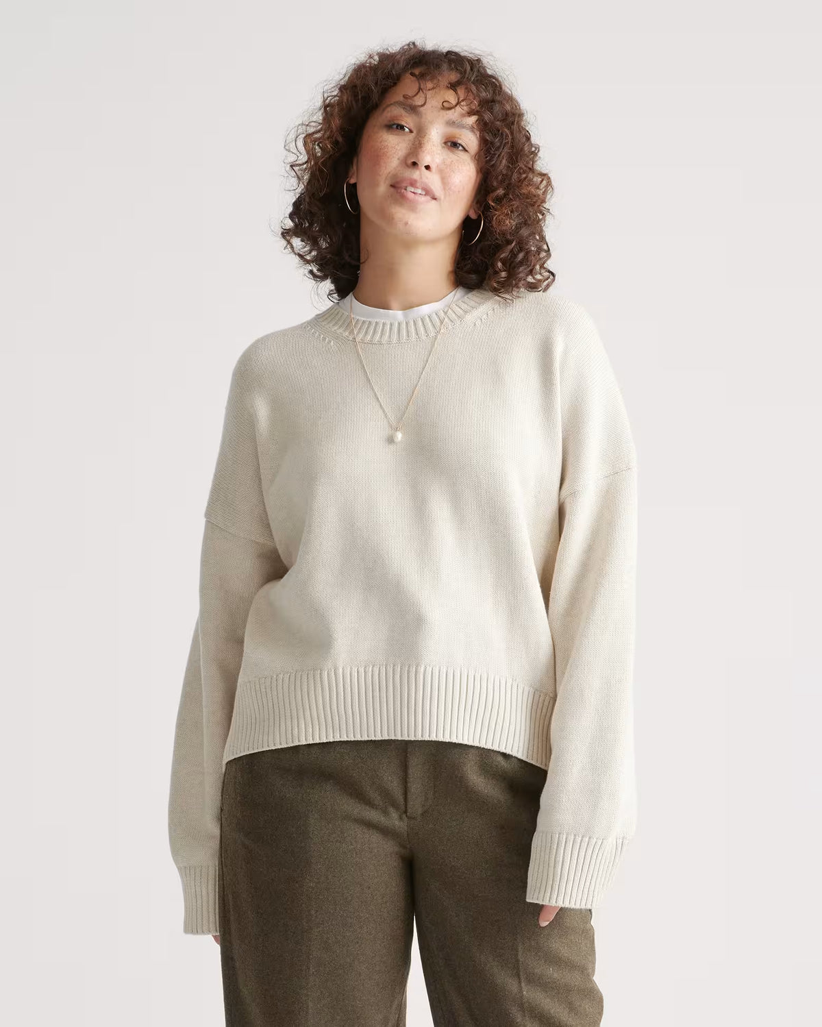 100% Organic Cotton Boyfriend Crew Sweater - US 1040