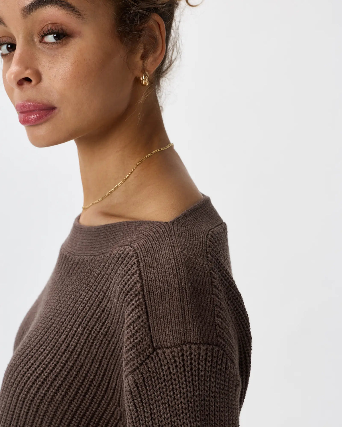 100% Organic Cotton Fisherman Boatneck Sweater - US 1565