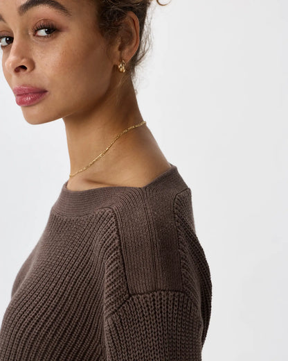 100% Organic Cotton Fisherman Boatneck Sweater - US 1565