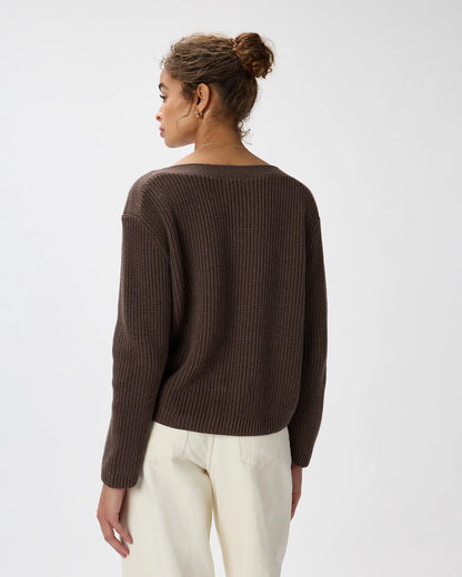 100% Organic Cotton Fisherman Boatneck Sweater - US 1565