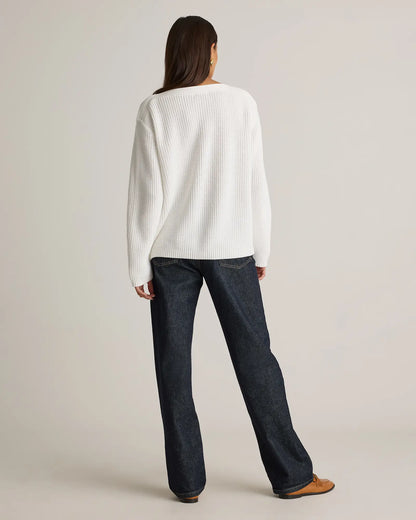 100% Organic Cotton Fisherman Boatneck Sweater - US 3898