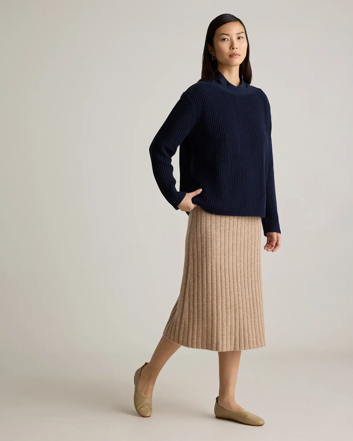 100% Organic Cotton Fisherman Boatneck Sweater - US 6674
