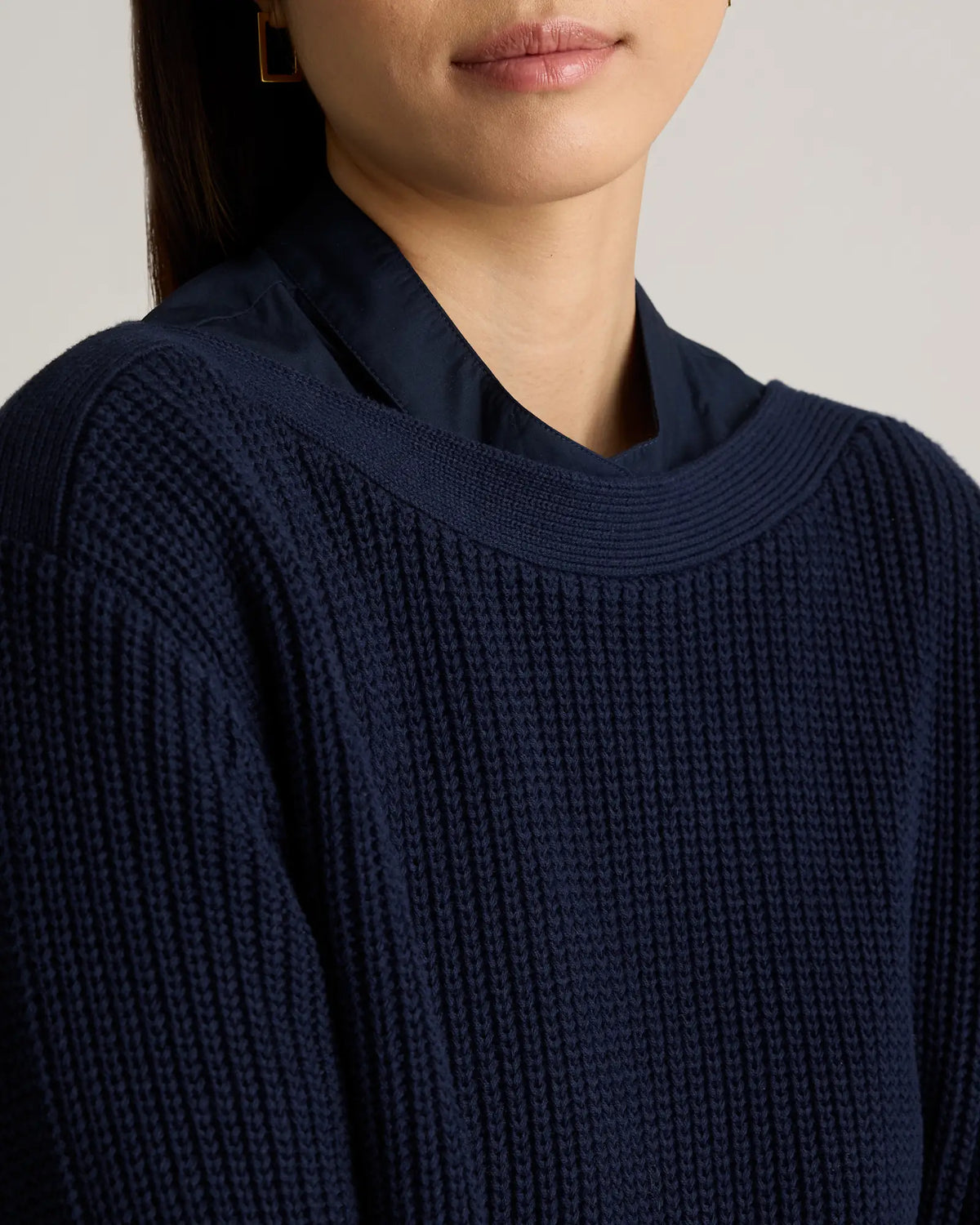 100% Organic Cotton Fisherman Boatneck Sweater - US 6674