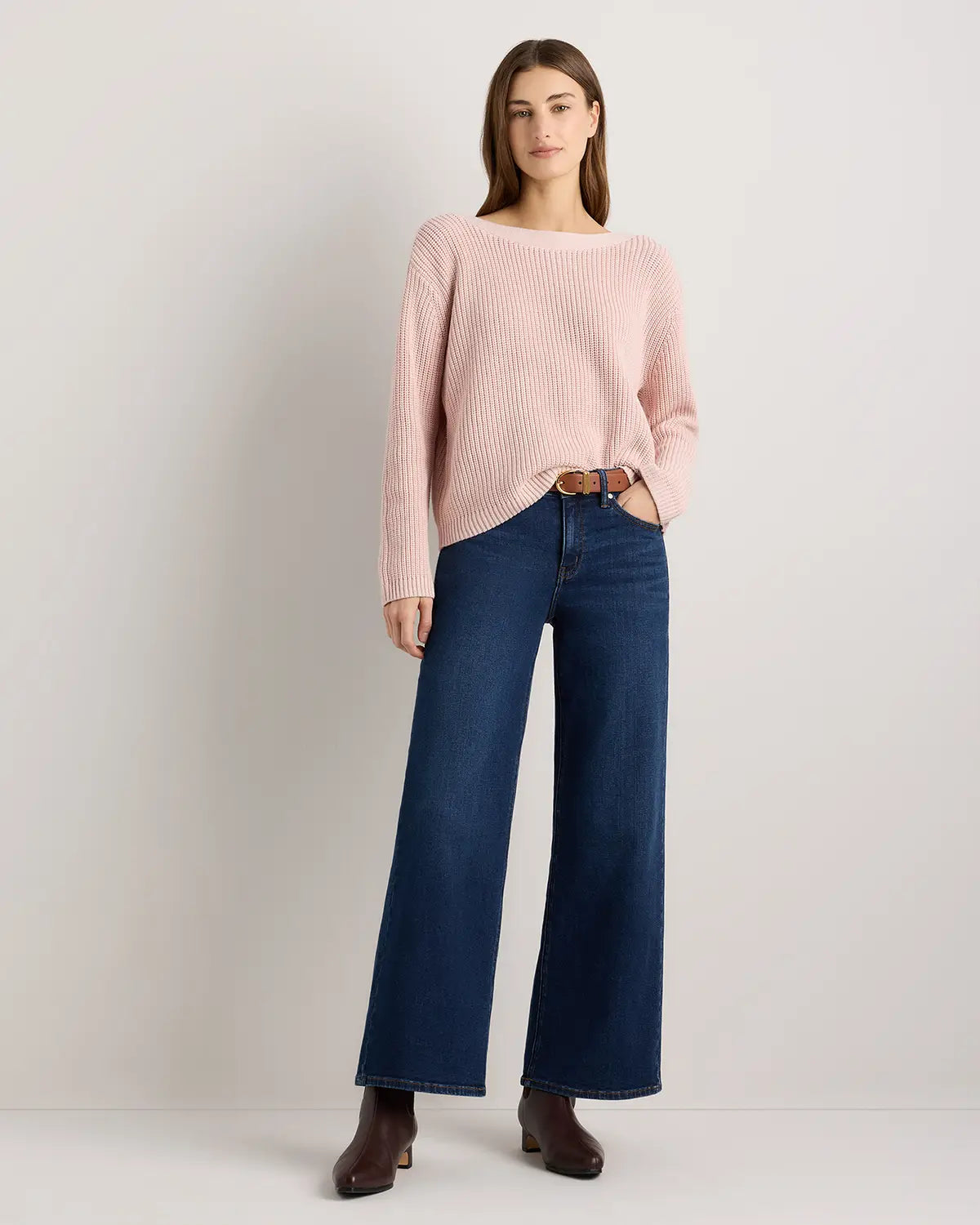 100% Organic Cotton Fisherman Boatneck Sweater - US 7353