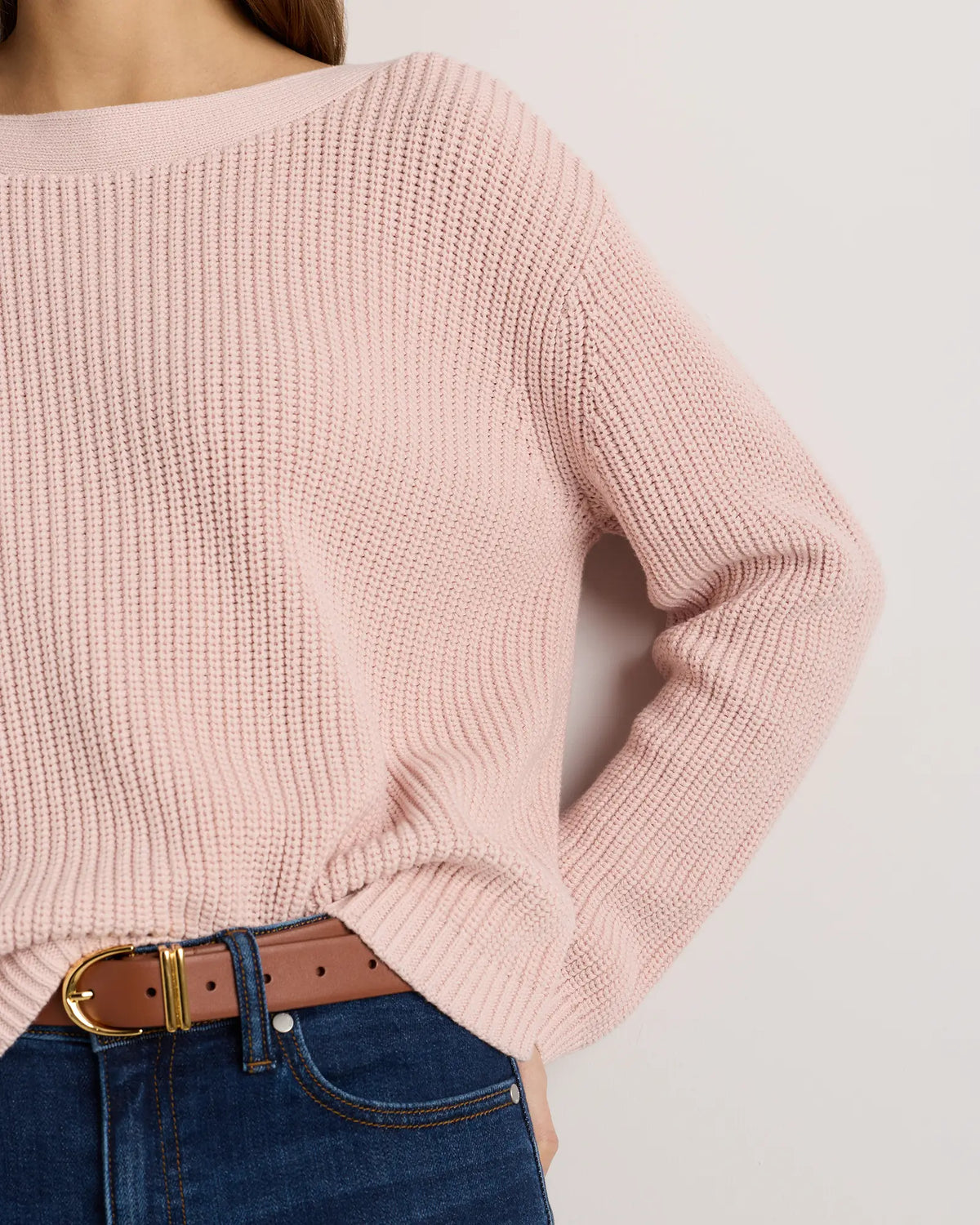 100% Organic Cotton Fisherman Boatneck Sweater - US 7353