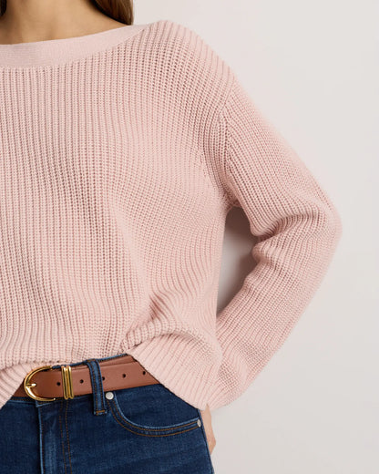 100% Organic Cotton Fisherman Boatneck Sweater - US 7353