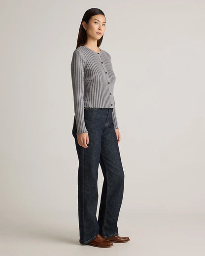 Eco-Knit Cropped Rib Cardigan - US 9213