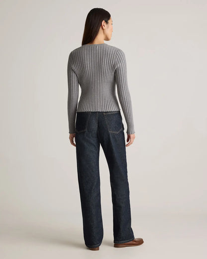 Eco-Knit Cropped Rib Cardigan - US 9213