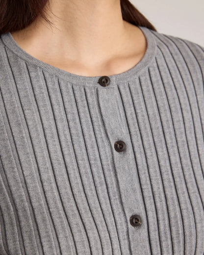 Eco-Knit Cropped Rib Cardigan - US 9213