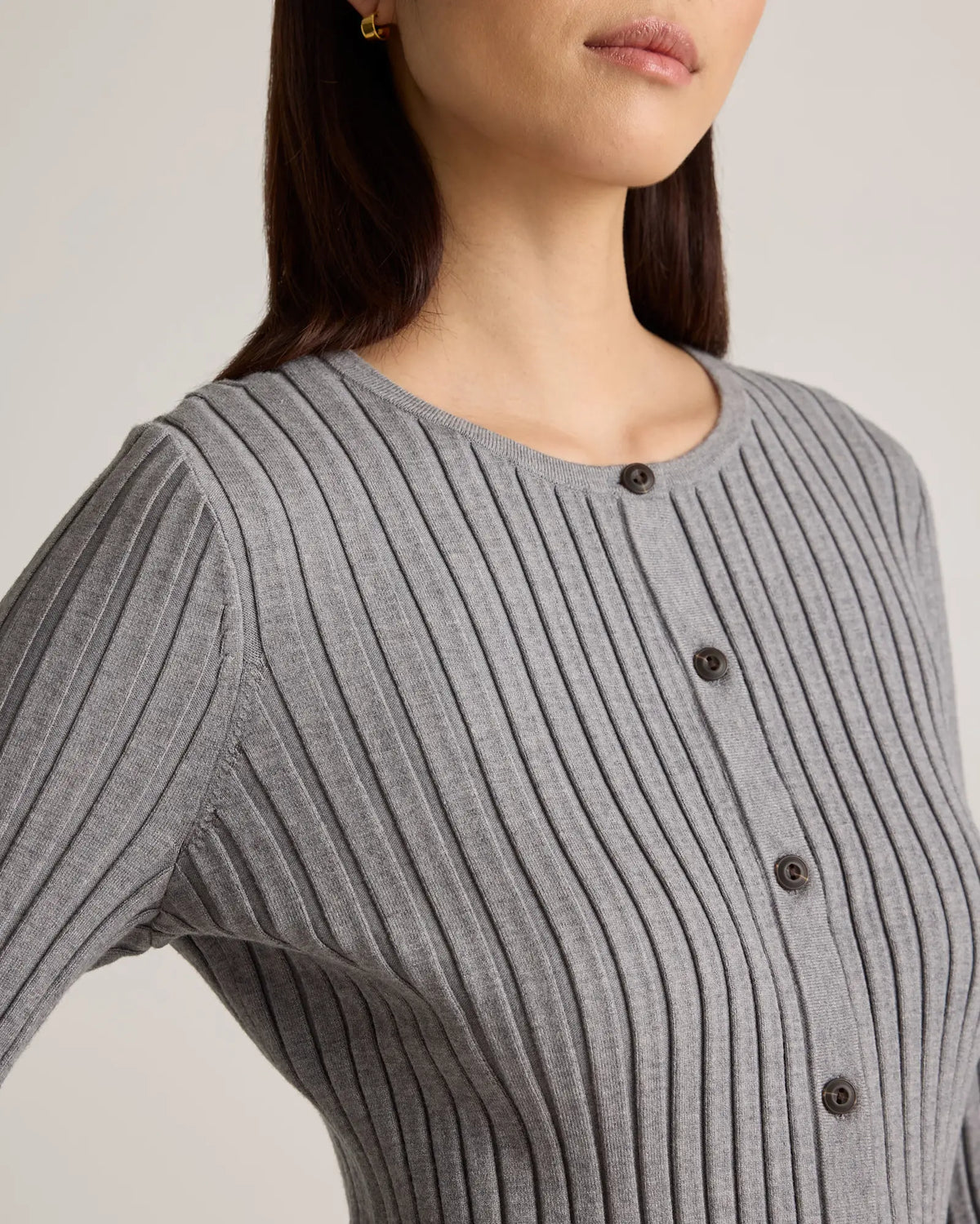Eco-Knit Cropped Rib Cardigan - US 9213