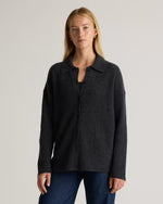 Mongolian Cashmere Wide-Rib Oversized Collared Cardigan - US 4059