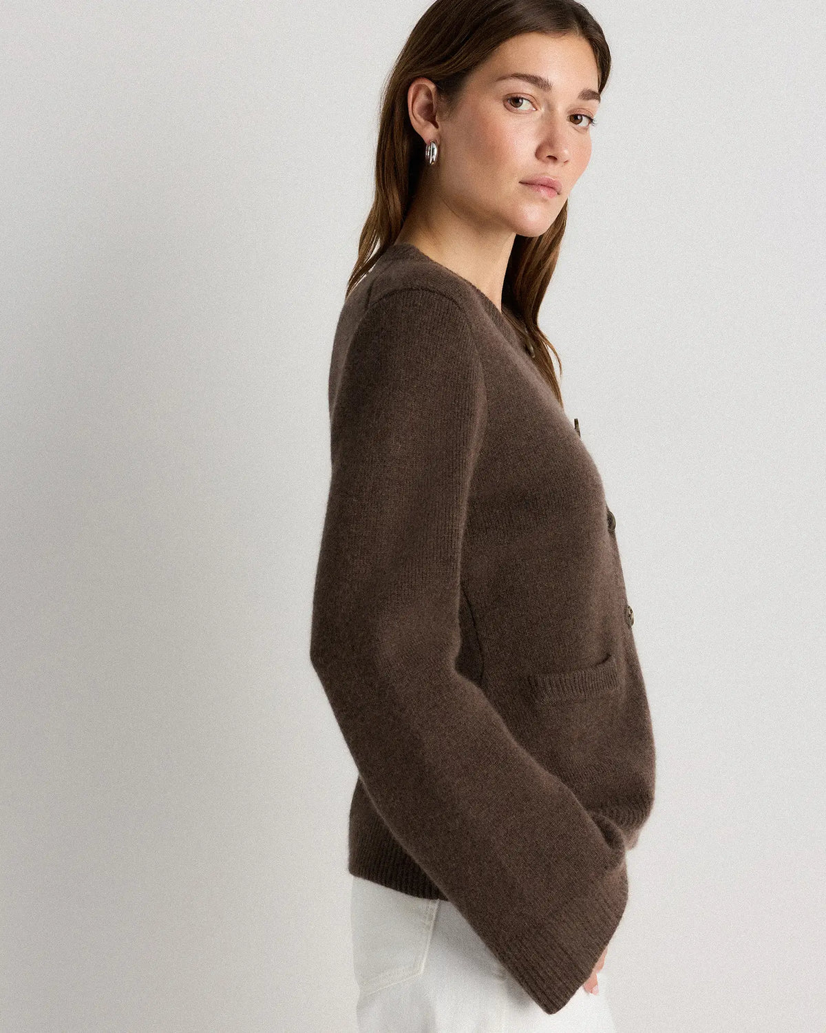 Mongolian Cashmere Structured Cardigan - US 4968