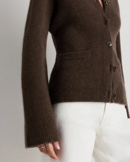 Mongolian Cashmere Structured Cardigan - US 4968