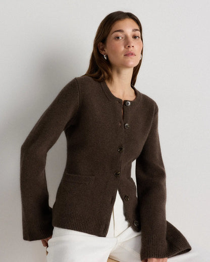 Mongolian Cashmere Structured Cardigan - US 4968