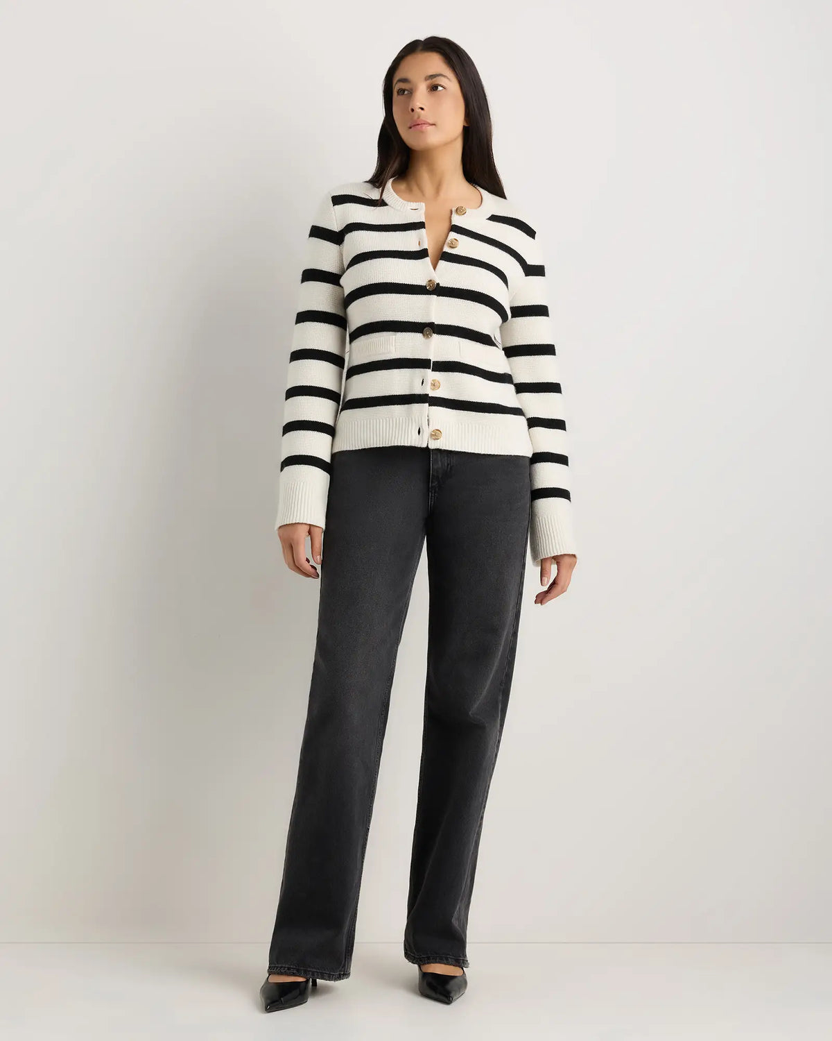 Mongolian Cashmere Structured Cardigan - US 9944