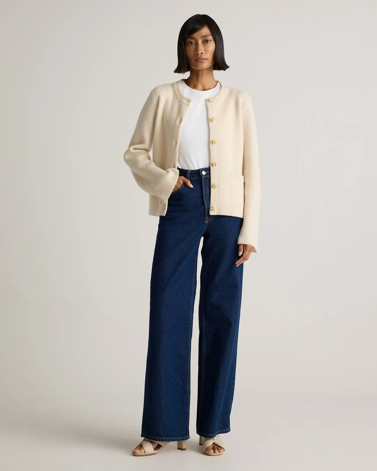 Mongolian Cashmere Structured Cardigan - US 8332
