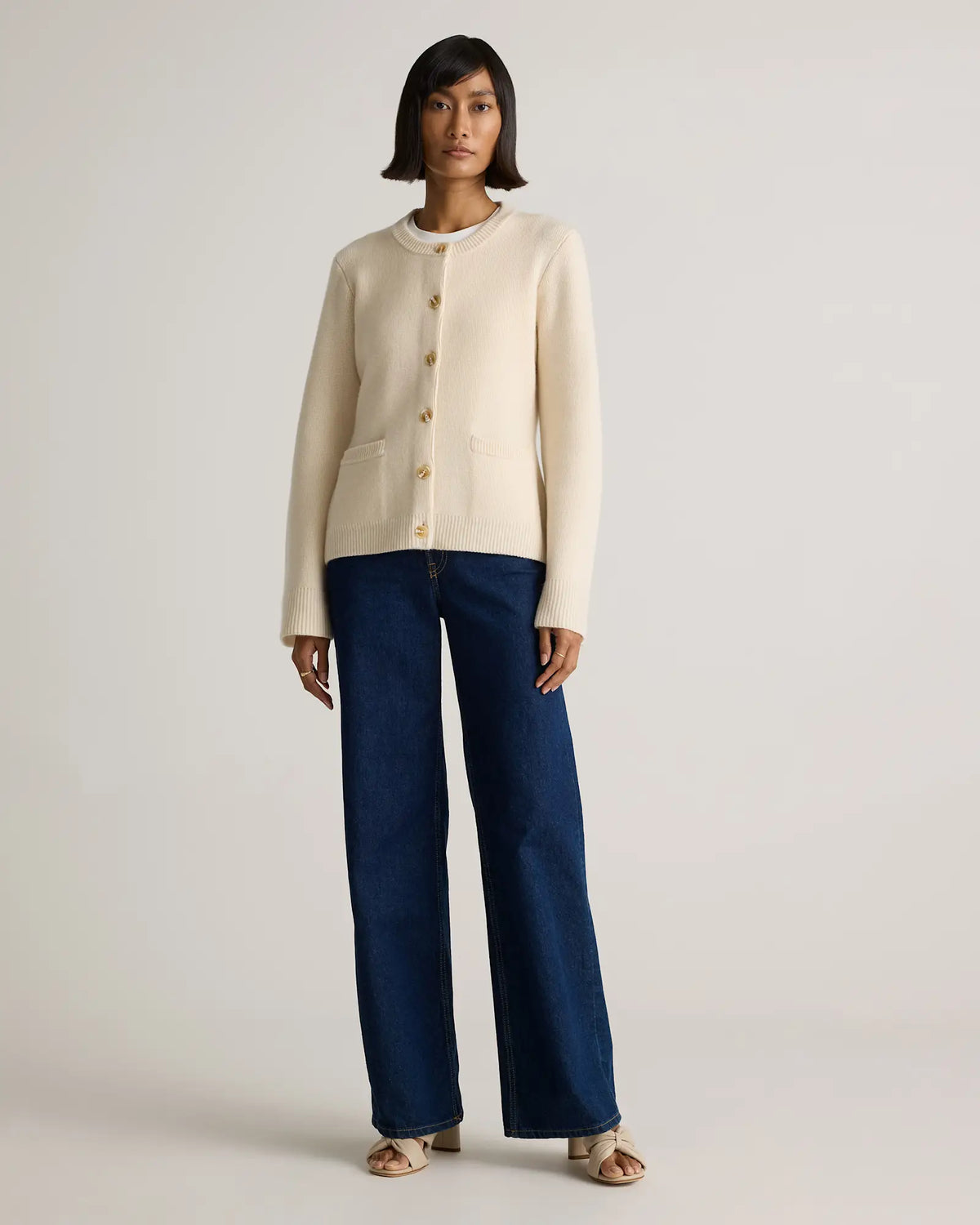 Mongolian Cashmere Structured Cardigan - US 8332