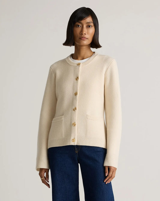 Mongolian Cashmere Structured Cardigan - US 8332