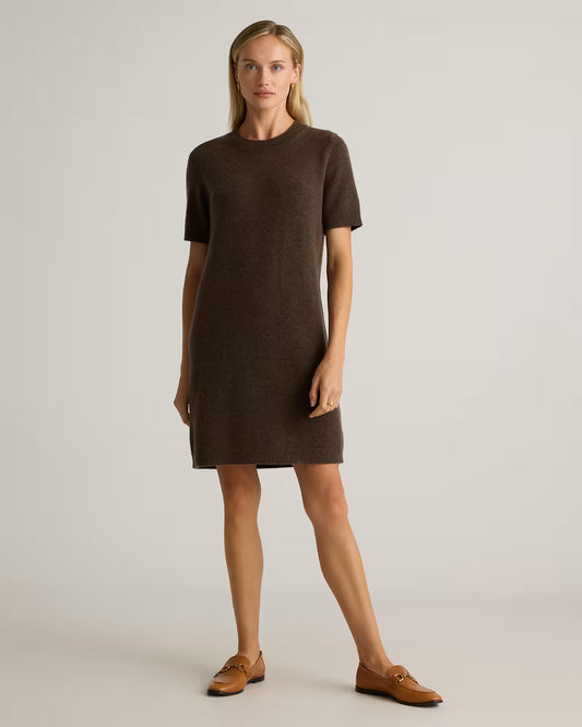 Mongolian Cashmere Short Sleeve Mini Dress - US 4445