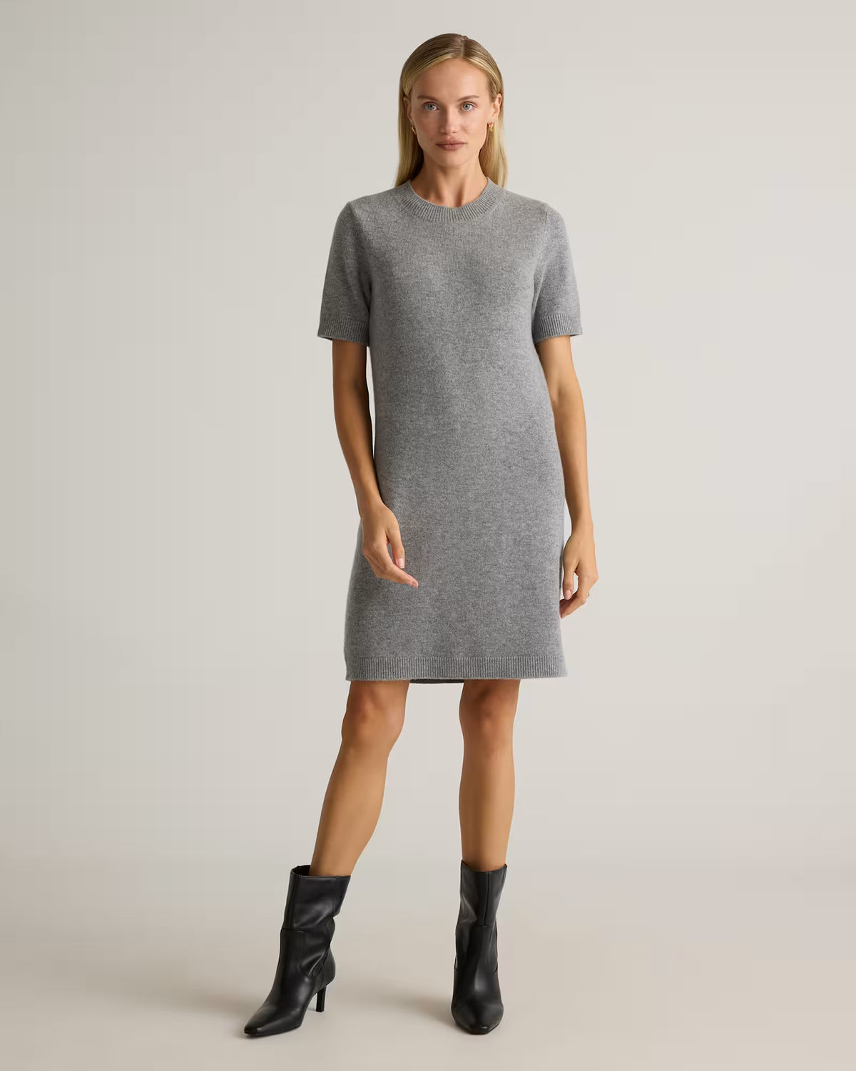 Mongolian Cashmere Short Sleeve Mini Dress - US 4573