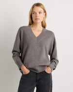 Mongolian Cashmere Oversized V-Neck Sweater - US 4858