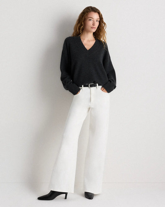 Mongolian Cashmere Oversized V-Neck Sweater - US 3426