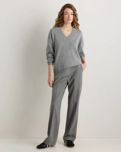 Mongolian Cashmere Oversized V-Neck Sweater - US 0062