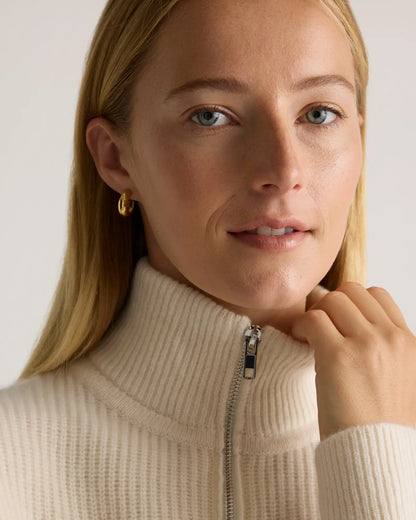 Mongolian Cashmere Fisherman Quarter Zip Sweater - US 8963