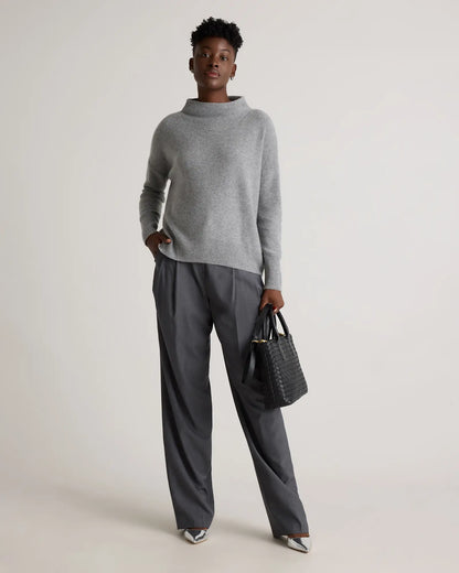 Mongolian Cashmere Funnel Neck Sweater - US 4455