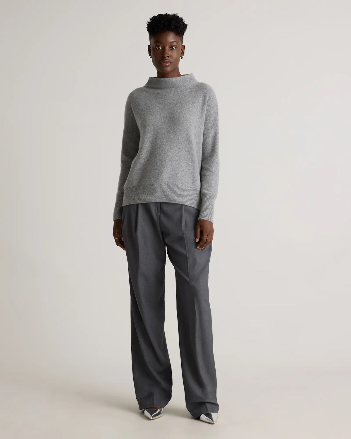 Mongolian Cashmere Funnel Neck Sweater - US 4455