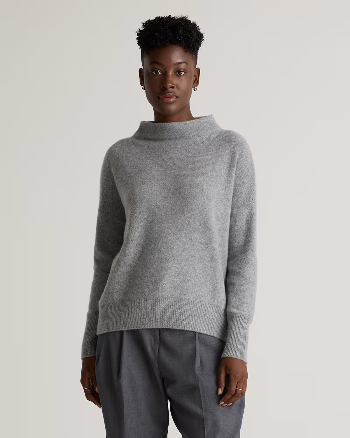 Mongolian Cashmere Funnel Neck Sweater - US 4455