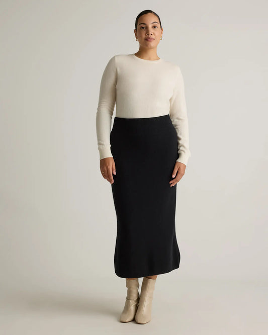 Mongolian Cashmere Fitted Midi Skirt - US 2619