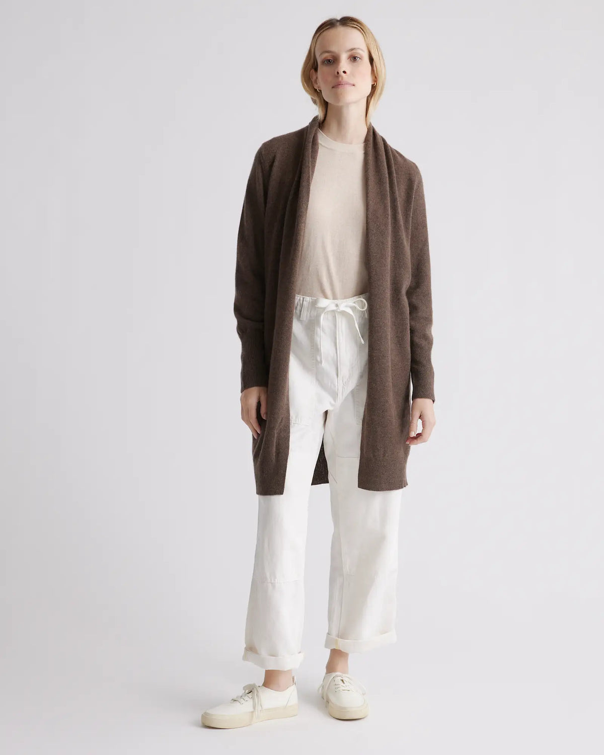 Mongolian Cashmere Duster Cardigan Sweater - US 0576