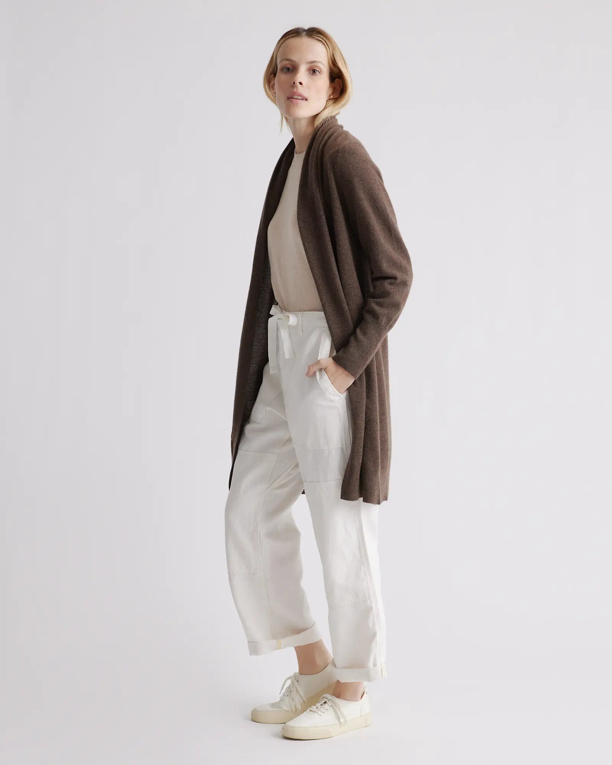 Mongolian Cashmere Duster Cardigan Sweater - US 0576