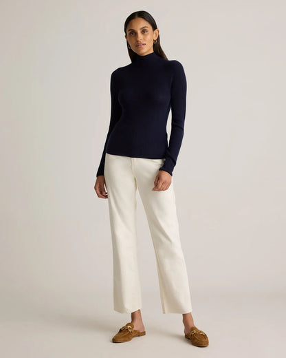 Featherweight Cashmere Ribbed Mockneck Sweater - US 4816