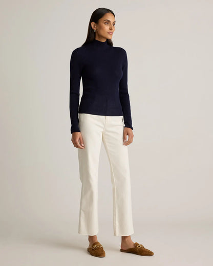 Featherweight Cashmere Ribbed Mockneck Sweater - US 4816