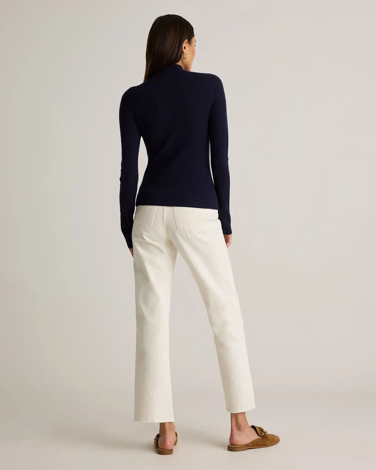 Featherweight Cashmere Ribbed Mockneck Sweater - US 4816