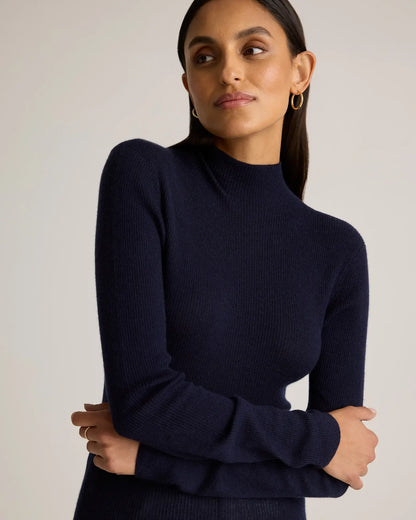 Featherweight Cashmere Ribbed Mockneck Sweater - US 4816