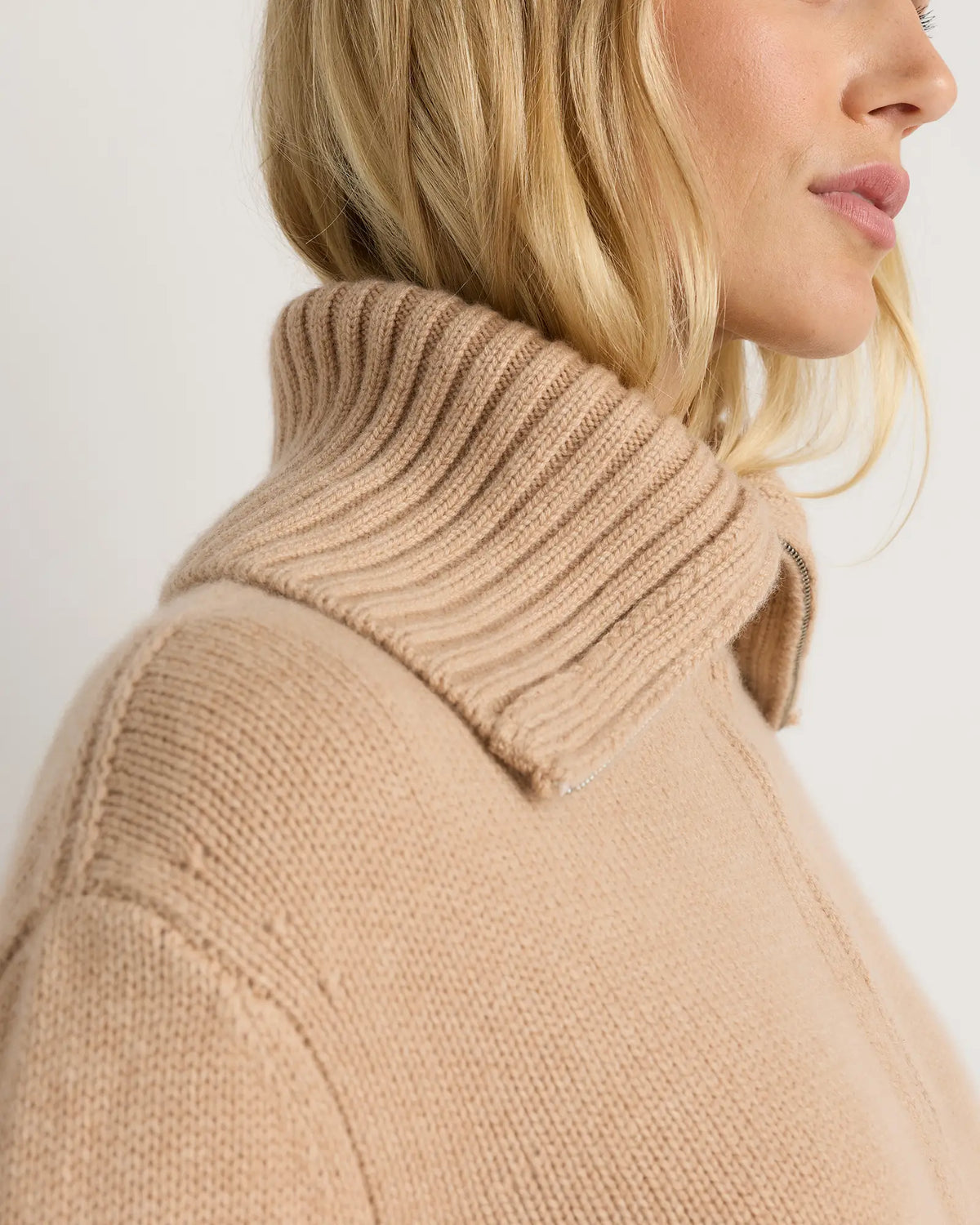 Luxe Baby Cashmere Quarter Zip Sweater - US 1010
