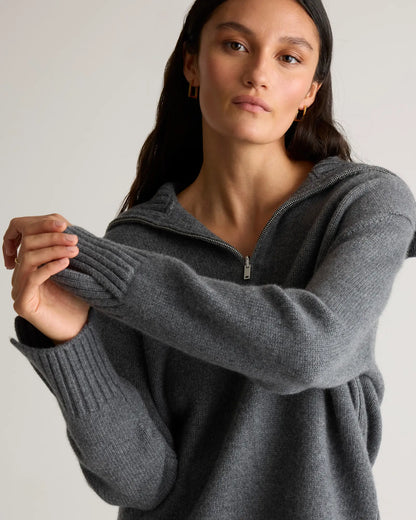 Luxe Baby Cashmere Quarter Zip Sweater - US 7763