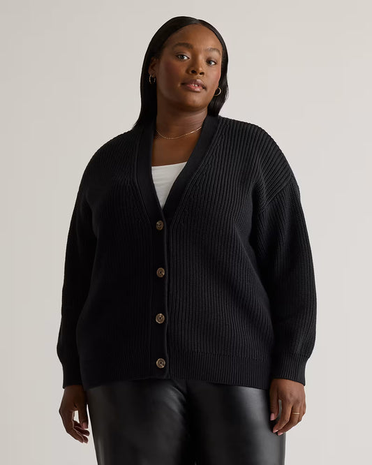 100% Organic Cotton Oversized Boyfriend Cardigan - US 3058