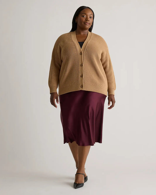 100% Organic Cotton Oversized Boyfriend Cardigan - US 7369