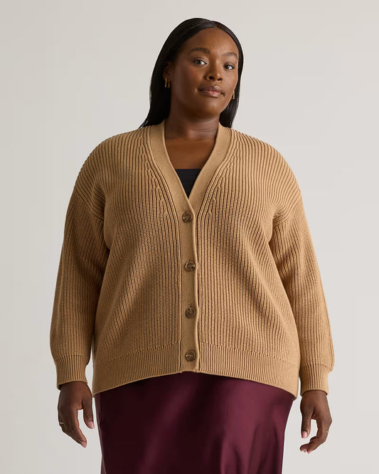 100% Organic Cotton Oversized Boyfriend Cardigan - US 7369